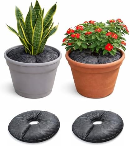 SteadySpring® Smart 30+Day Watering Mat for 10 in to 12 in Containers for Houseplants, Annuals, Herbs, Trees, Tomatoes - Self-Filling, Lasts 30+ Days, Automatic Irrigation Mat (2-Pack) by SmartSpring