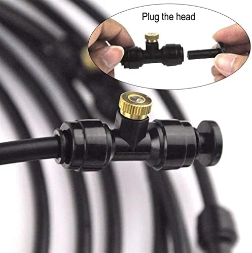 Misting Systems for Outside Patio, Misting Cooling System + Brass Mister System + Adapters(3/4") for Pasture, Garden, Greenhouse, Gazebo(Black,12m/40ft) - Image 5