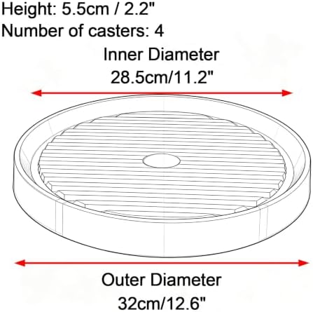 Plastic Trays for Plants with Wheels, Drip Trays for Potted Plants, 2 Pcs - Image 2
