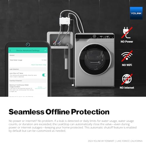 YoLink LeakStop 2-Channel for Washing Machine ONLY, Dual Auto Shutoff Valves & Leak Detection, Real-Time Monitoring, LoRa Long-Range, 2 AA Up to 5-Year Battery – Hub Required - Image 7