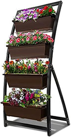 6-Ft Raised Garden Bed - Vertical Garden Freestanding Elevated Planter with 4 Container Boxes - Good for Patio or Balcony Indoor and Outdoor - Perfect to Grow Vegetables Herbs Flowers by OutlandLiving