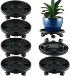 5 Packs Large Plant Caddy with Wheels 13" Rolling Wheeled Plant Stands Heavy-Duty Plastic Flower Pot Roller Base Movers Indoor Outdoor Planter Dolly with Casters Trolley, Black by KvyusFlourish