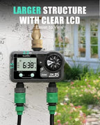 RAINPOINT Brass Sprinkler Timer 2 Stations, Large Digital Water Timer for Garden Hose with 6 Programmable Procedure, with Delay/Manual/Auto Irrigation Mode for Week/Specific/Daily Watering - Image 2