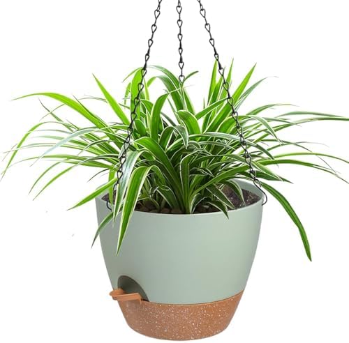 12 Inch Self Watering Hanging Planters for Indoor Outdoor Plants, 1 Pack by Vanslogreen