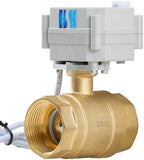 1-1/4 inch 1.25" NPT 2 Way 12VDC Brass Reverse Polarity 2 Wires On/Off Motorized Electrical Ball Valve - Image 2