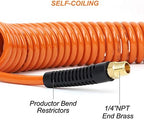 18 Pieces Air Compressor Accessories Kit with Recoil Poly Hose - Image 4
