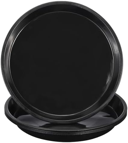 PATIKIL 5 Pack Large Plastic Plant Saucer, 22 Inch Plant Tray for Pots Round Plant Dish Plant Drip Trays Water Tray for Indoors Outdoors Garden, Black by PATIKIL
