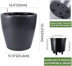 Dexceder 13x12 Self Watering Planter with Wheels (Slate Gray Matte) - Image 3