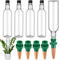 SiliFine 8 Set Plant Watering Devices Include Self Watering Spikes and 26 oz Plastic Bottles Plant Waterer Devices with Adjustable Control Valve Switch Indoor Outdoor (Clear) by SiliFine