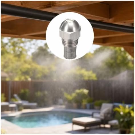 Fine Atomizing Spray Tip 2PCS 304 Stainless Steel Misting Nozzle 1.5mm Orifice 1/4 BSPT Atomizing Spray Tip Silver Garden Misting Nozzle Plant Watering - Image 6