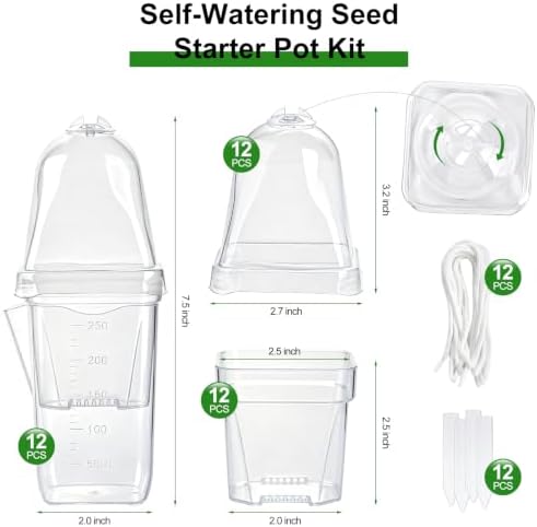 12 Pcs Self Watering Pots with Humidity Dome for Indoor Plants - Small Clear Propagation Cups, Plastic Tissue Culture Acclimation Kit for African Violet, Succulent, Alocasia, Hoya（Pink） - Image 6