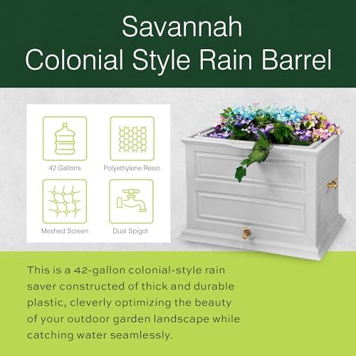 Good Ideas Savannah Colonial Style Rain Saver with Planter Top, 42 Gallon - Image 3