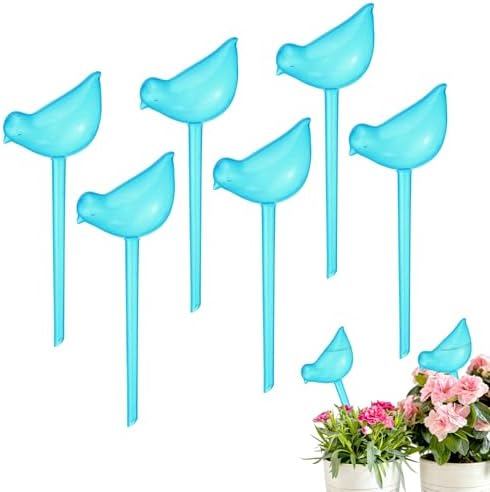M METERXITY 6-Pack Plant Watering Globes, 9.8 Inch Plastic Bird Shape Self Watering Planter Insert for Indoor/Outdoor Pots, Self Water Devices Decorative Garden Stake [Lake Blue] by MMETERXITY