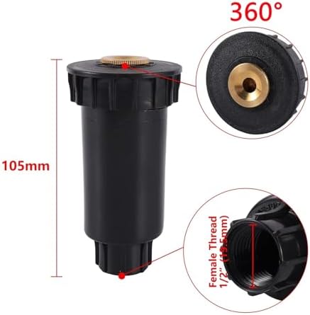 Pop Up Sprinkler 2Pcs 1/2 Inch Female Thread 90/180/360 Degree Irrigation Sprinkler Farm Refraction Nozzle for Lawn, Yard(Type 3) - Image 2