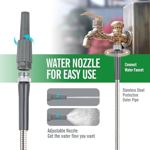 SKYWARD 304 Stainless Steel Lightweight Durable Garden Hose with Female to Male Metal Connector,Flexible, Leak-Proof,Easy to Use & Store Water Hose, High Water Flow (30ft) - Image 5