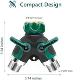 Diivoo Hose Splitter 2 Way, Heavy Duty Metal Y Spigot Splitter, High Flow Hose Connector, Easy Grip Faucet Splitter, Solid Hose Bib Splitter for Outdoor Gardening Hoses, 3/4" Standard - Image 6