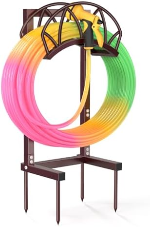 Garden Hose Holder, Freestanding Water Hose Reel Stand, Holds 160FT, Bronze by HZE