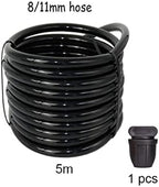 8/11mm Garden Watering Hose 3/8'' PVC Water Tubing, for Garden Drip Irrigation Tube with Black End Plug (Size : 5m) - Image 2