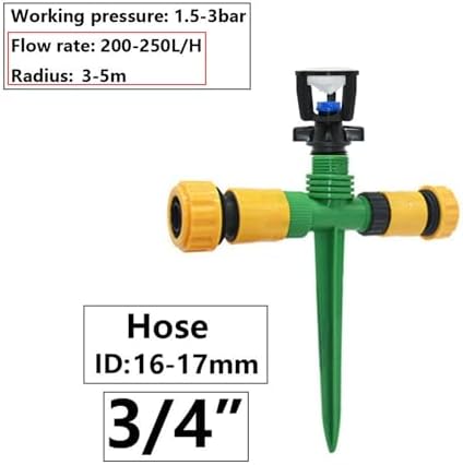 1pc 360 Degree Rotating Garden Watering Sprinkler 1/2" Male Thread Irrigation Nozzle for Farm and Lawn(L) - Image 2