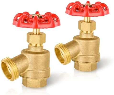 2PC HeSun 1/2" FIP Inlet x 3/4" MHT Outlet Brass Bent Nose Valve by HeSun