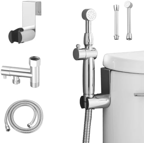 Chrome Handheld Bidet Sprayer Attachment for Toilet, Brass by Greenspring