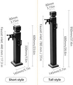 Freestanding Garden Water Column with Outdoor Hose Stand Stainless Steel Vertical Garden Water Column Double Outlet Faucet Suitable for Irrigation and Car Washing 60cm with Spray Gun - Image 3