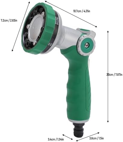 Garden Hose Nozzle Heavy Duty, Metal Water Hose Sprayer with 8 Spray Patterns, High Pressure Spray Nozzle Thumb Control On Off Valve for Outdoor Lawn - Image 7