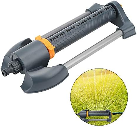 Lawn Sprinkler, Sprinkler with 20 Hole Nozzles, Metal Base Lawn Rotating Oscillating Sprinkler, Rotating Garden Sprinkler, Water Sprinkler for Home Lawn & Garden - Image 6