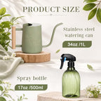 Newtay Watering Can Set 34 oz Long Spout, 17 oz Plant Mister Spray Bottle - Image 2