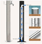 Floor Mounted Faucet Outdoor Water Pipe Vertical Fountain Irrigation Column,Hexagon Vertical Garden Water Column - Stainless Steel Faucet, Insulated & Antifreeze, Free Standing for Home Gard - Image 4