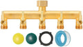 EBH Brass Garden Hose Splitter, 5 Way Outdoor Frostproof Tap Hose Splitter with 5 Individual On/Off Valve and Extended Handle, GHT 3/4-Inch Heavy Duty Hex Female Inlet and 3/4-Inch Male Outlet by Unknown