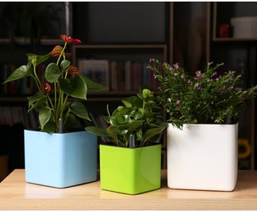 Abaodam Planter Large Capacity with Double Layer Design and Thick Cotton Rope Self Watering Flower Pot Square Plastic for Wall or Desk Indoor Plants - Image 6