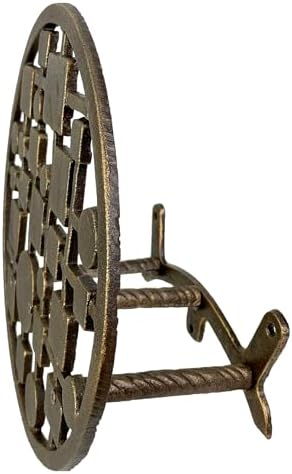 Zeckos Garden Hose Holder Circles and Squares 12 Inch Cast Iron Bronze - Image 3