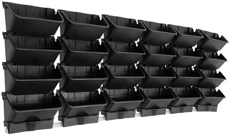 Vertical Wall Planter for Indoor Plant-Walls Mounted Pot with 6 Drainage Tray 24 Pack, with 6.56ft Drainage Pipe, for Decor, Plastic Pots Balcony Planters, Plants Hanging (24, Black) - Image 7