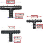Hose Connector Adapter 50pcs 16mm 20mm 25mm PE Pipe Tee Elbow Repair End Plug Connector 1/2 3/4" Garden Drip Irrigation Hose Connector (Color : Black) - Image 3