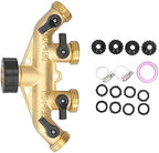 4-Way Heavy Duty Hose Splitter, Brass Garden Hose Adapter, Spigot Splitter & Water Manifold Connector, G3/4 Threads for Outdoor Faucet Watering - Image 7