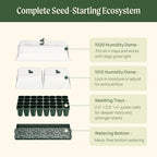 Vego garden Germination Bundle, 8Packs Jumbo Seedling Trays with Seedling Tray Lids and 10" x 20" Bottom Watering Trays Plus Seedling Humidily Dome - Image 5