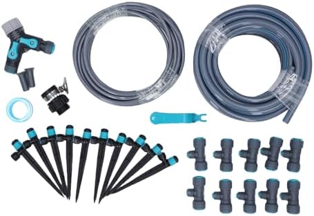 Drip Irrigation Kit 10m Hose with Adjustable Spray Nozzles Plant Watering System for Lawn Garden Greenhouse by Unknown
