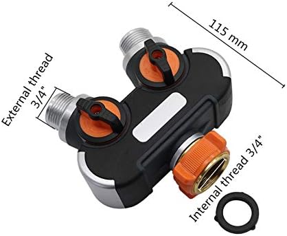 Generic Hose Connector Adapter 1 Pc 3/4"" Extral Threaded 2-Way Manifold, with Valve, with Quick Connector, Garden Irrigation Andricultural Faucet Accessories/Black - Image 3