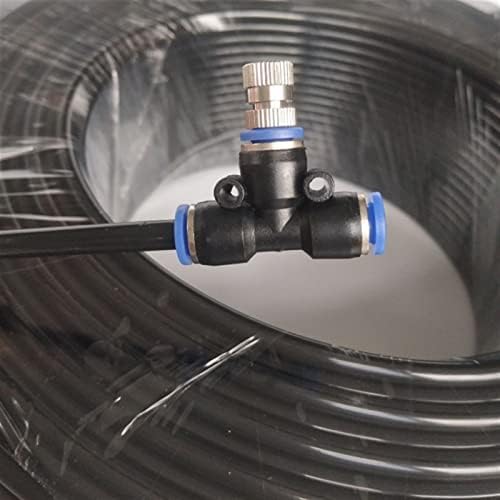 Outdoor Misting Cooling System kit, Misting Line + Drip-Proof Brass Misters + 24V Silent Pump, Garden Cooling System DIY Micro Drip Irrigation System for Patio, Garden, Lawn, Home Irrigation, Black - Image 4