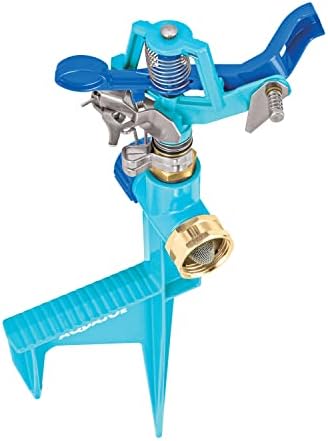 Aqua Joe AJ-ISH-2PK Indestructible Zinc Impulse 360 Degree Sprinkler W/Step Spike, Customizable Coverage, 1,400 Sq. Ft. Max Coverage, 2 Pack - Image 2