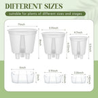 Wonderjune Self Watering Planter, 4.72'', 5.91'', 7.09'', White, 9 Pcs - Image 2