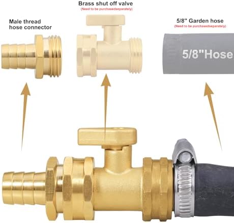 SIGURANTA Garden Hose Repair Connector with Clamps Hose End Repair Kit,5/8" Barb Garden Hose Fittings Male and Female brass garden hose ends (5/8"Barb-10 Set) - Image 4