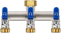 3-Way Garden Hose Splitter, Heavy-Duty Brass, 3/4" GHT, Blue by Yayamz