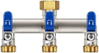 3-Way Garden Hose Splitter, Heavy-Duty Brass, 3/4" GHT, Blue by Yayamz