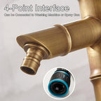 Outdoor Brass Water Column, Retro Bamboo Style Cold Water Tap, Brass Tap Post Adjustable Height Rust-Resistant Freezing for Backyard, Patio, Garden(Size:87.5cm/34in) - Image 5