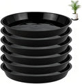 6 Pack 18 inch Plant Saucers for 15.5 inch Planters, Modern Matte Finish 18 20 22 25 inch Flower Pot Drip Tray Base for Indoors Outdoors, Heavy Duty Plant Trays to Catch Water, Black by Unknown