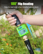 RAINPOINT Bluetooth Smart Water Flow Meter, Brass Fittings, 180° Flip LCD Screen, APP Monitor Water Usage & Flow Rate, Gallon/Liter Measure for Garden, RV, Sprinklers & Hose Nozzles,Green - Image 5