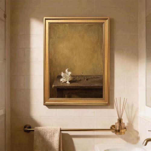 Gold Vintage Framed Lily Flower Wall Art, Still Life Floral Print - Image 5