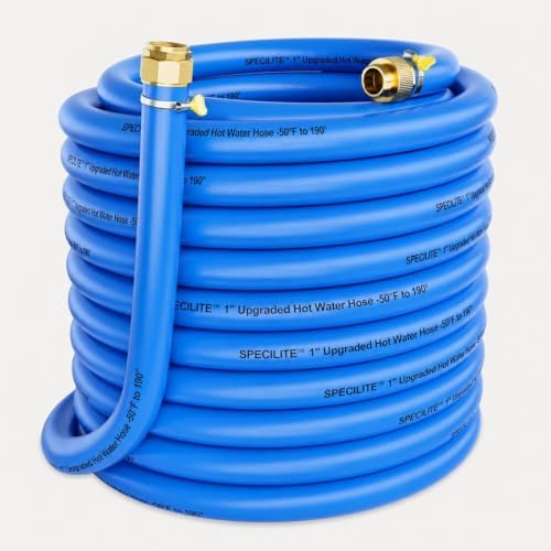 SPECILITE Hot/Cold Rubber Garden Water Hose 100 ft x 1", -50℉ to 190℉, Blue by SPECILITE